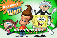 Nicktoons Unite title screen for GameBoy Advance